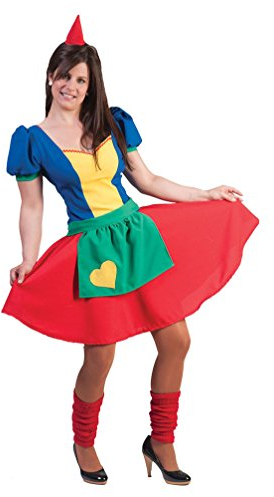 Karneval-Klamotten Zwergen Kostüm Damen Zwergen-Kleid Zwerg Kostüm Damen-Kostüm mit Zwergen-Mütze Garten-Zwerg Karneval