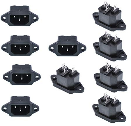 Oiyagai 10-Pack Prises IEC-320 C13 – Entrée AC 250V 10A à Monter sur Panneau, Connecteur Châssis IEC C13 pour PC, Moniteur, UPS et Équipement Électrique