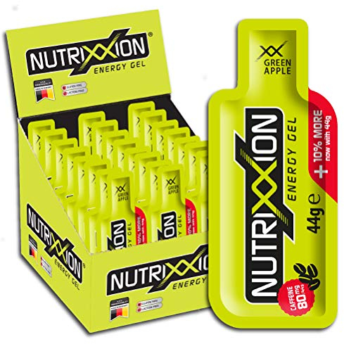 NUTRIXXION® | Energy Gel Sport, BCAA Aminosäuren Shot, High Carb Liquid Energie Gel | 24x44g Set | XX Force Green Apple