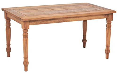 vidaXL Teak Batavia Couchtisch Kolonialstil Beistelltisch Holztisch Gartentisch Tisch Teaktisch Gartenmöbel Terrasse Garten 90x50x45cm