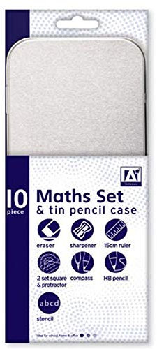 Geometry Mathematics Pencil Case Set In Tin