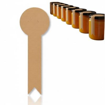 TODOKRAFT Étiquettes Adhésives Kraft 13 x 4,3 cm – Lot de 100 – Idéales pour Confitures, Bocaux et Emballages Alimentaires – Papier Kraft Marron avec Adhésif Résistant