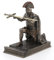 Brieföffner aus Kunstharz, Motiv: römischer Kommandant, kniend, mit Stifthalter, Bronze-Finish, Statue, 16,5 x 17,8 x 8,9 cm, Bronze