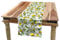 ABAKUHAUS Natur Tischläufer, Lemon Woody Romantic, Esszimmer Küche Rechteckiger Dekorativer Tischläufer, 40 x 300 cm, Grün Weiß