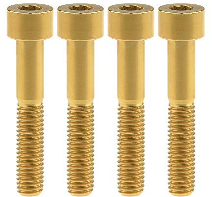 Ruifu M8 x 20 25 30 35 40 45 50 60 70 mm Titan Grade 5 Inbusschraube DIN912 für Motorrad 4 Stück (M8 x 45 mm, Gold)