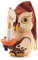 Kuhnert Mini-Eule Mit Schlafmütze - Original Erzgebirge Handarbeit Holzfigur in Modernem Design - Weihnachtsdeko Dekofigur für Weihnachten - Sammlerfigur