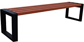 Primario Grande Gartenbank, Parkbank - Gartenmöbel, Outdoor Bank mit 350kg Tragfähigkeit - Sitzbank Holz Wetterfeste (Grande-BO, Mahagoni, 125cm - Sitzlänge, CE)