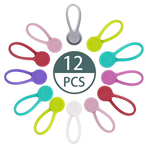 Integrity.1 Enrouleur Magnétique,12 Pièces Enrouleurs de Câbles Magnétiques, Clips pour Casque/Câble USB,pour Casque, Câble USB, Cuisine Domestique et Utilisation Scolaire (8 Couleurs)