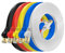 MutecPower 5m 5 Pack ULTRA FLAT Cat 7 Ethernet Network Cable with RJ45 plugs - SSTP - 600MHz - 5 meter Red/Yellow/Blue/Black/White cables with Cable ties & clips