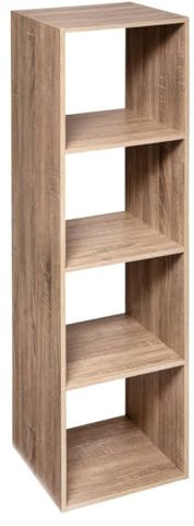 5five - säulenregal mit 4 fächern Mix n modul mit eichenholzeffekt
