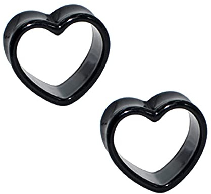 XINHE 2 Stück Piercing Ohr Tunnel Set Silikon Acryl Flesh Superdünn Reinfarbe Herzförmig Double Flared Tunnel Plug Punk Mann Unisex 4-25mm
