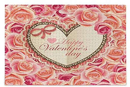 Art Heart Rose Flwoer Jigsaw Puzzles for Adults Large Puzzle for Teenager 500 Pieces Game Artwork Gift