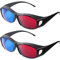 BBTO 2 Stück 3D-Film-Spielbrillen in Rot und Blau, 3D-Brille für Filme, Spiele, leichtes einfaches Design (schwarz)