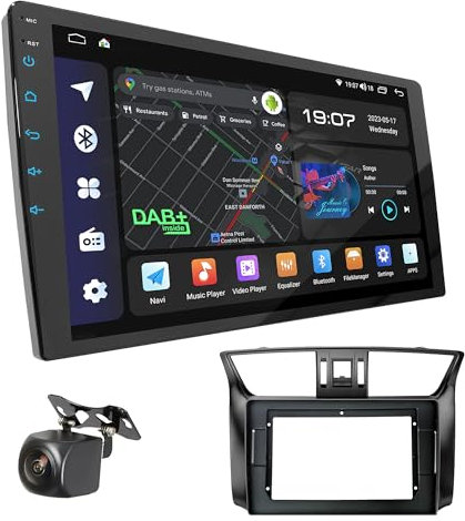 UGAR Android 15 Autoradio kompatibel für NISSAN Sylphy, Sentra 2012+; Pulsar (NB17) 2013+; Tiida (C13R) 2015 10 Zoll Touchscreen-Radio mit kabellosem CarPlay & Android Auto, 8GB+128GB, Bluetooth, WLAN