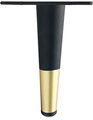 CWYP-038 Pieds de Meubles Noir Doré Pied Table Metal Fer | Finition Galvanoplastie | 10-55 cm Pieds Meuble Cuisine TV Commode Pieds pour Meuble de Salle de Bain Coniques Socles,Lot de 4 (10 cm,Droit)