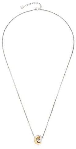 JEWELS BY LEONARDO Halskette Vineta • Venezianer-Kette aus silberfarbenem Edelstahl • Anhänger aus Ringen besetzt mit Zirkoniasteinchen in Bicolor-Optik • 70-75 cm Länge • Damen Schmuck • 022158