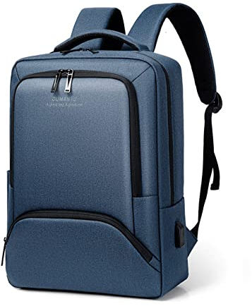 FANDARE Herren Rucksack Laptop Daypacks für 15,6 Zoll Laptop Wasserdicht Schulrucksack mit USB-Ladeanschluss Rucksäcke zum Business Arbeit Reise Schulranzen Daypacks Blau