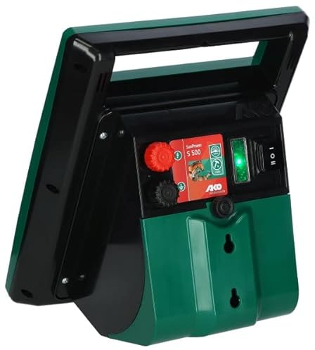 AKO SunPower S500 Weidzaungerät (Solargerät für Normale Zaunanlagen ohne Bewuchs, ideal für Pferde- und Rinderweiden, Weidezubehör) 372949