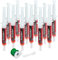 Errecom Red Brilliant - 12 x 7,5 ml, POE-basierter UV-Tracer zum Aufspüren von Kältemittellecks in Kfz-Klimaanlagen mit elektrischem Kompressor, inklusive Adapter für R1234yf