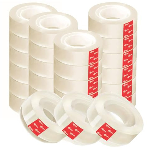 Super Mundo - Celo cinta adhesiva transparente, 24 rollos, 18 mm x 35m, cinta adhesiva, ideal para oficina y hogar (24 rollos)