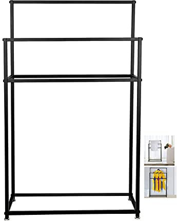-Support de Porte-Serviettes de Salle de Bain for Balcon, Support de Porte-Serviettes sur Pied en métal, Porte-Couverture for Sol de Salle de Bain / 85 * 20 * 110 cm