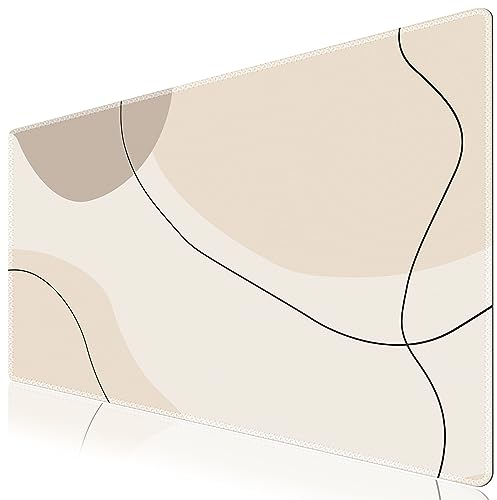 iCasso Erweitertes Gaming-Mauspad (89,9 x 39,9 cm / 35,4 x 15,7 Zoll), große stabile Gummiunterseite, Mauspad mit genähten Kanten, Tastatur-Mauspad, Schreibtischunterlage für Arbeit, Spiel, Büro