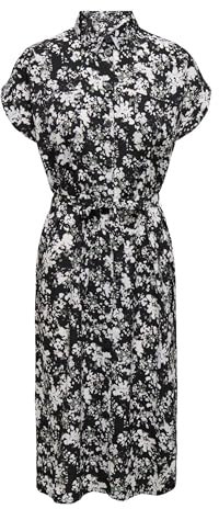 ONLY Damen Onlnola Life 3/4 Pullover KNT Noos, Black/AOP:Laurel Wreath Flower,36