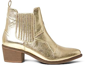 Joe Browns Damen Gold Metallic Western Stiefeletten, Gold, 39.5 EU Weit