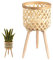 MEFFEE tabourets décoratifs pour plants Rotin, Support De Pot De Fleurs Avec Pieds Amovibles, Support De Panier De Plaantes Boho Tissé À La Main, Support De Pot De Fleurs Intérieur Et Extérieur