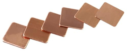WUDOLI flaches Blech 10 Stück Laptop Kupferblech Platte Streifen Shim Thermal Pad Kühlkörper Blatt for GPU CPU Chip Kühlung quadratische Materialien (Color : 15x15x2.0mm)