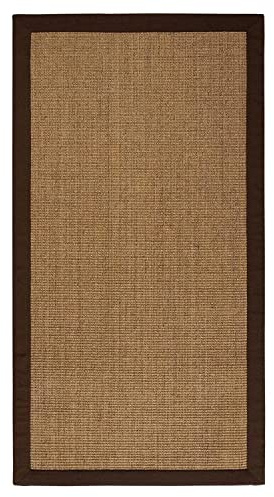 casa pura® Amazonas Sisal-Teppich mit Baumwollbordüre | rutschfeste Latexunterseite | mehrere Farben und Größen zur Auswahl (Kork, 140 x 200 cm)