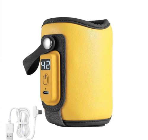 Flaschenwärmer Baby Unterwegs Tragbarer USB Fläschchenwärmer zur Temperaturerhaltung, Babyflaschenwärmer mit Temperatur Display,Erwärmung von Milch und Babynahrung, Baby Flaschenwärmer für Auto Reisen