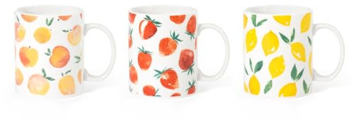 Royal Norfolk Juice Lot de 12 tasses en porcelaine cylindrique, 320 cc