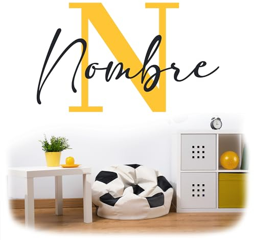 Becral - Pegatinas Personalizadas con Inicial | Vinilo Decorativo Pared Infantil | Pegatinas Pared Decorativas
