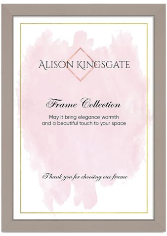 Alison Kingsgate Modern Rose Gold Picture Frame for Photos - A1 | Engineered Wood, Shatterproof Perspex Front, Ideal for Wall Art Display, Posters, Documents, Certificate & Home Décor