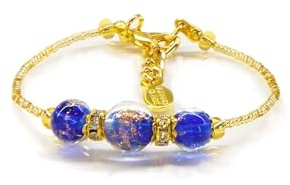 Sospiri Venezia - Pulsera Mujer con 3 Cuentas de Cristal de Murano, Pulsera Original, Joya Ideal para Regalo, Made in Italy con Certificado