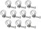 sourcing map 10Pcs Double Wire Hose Clamp, 21-25mm Adjustable Stainless Steel Wire Hose Clips with M8 Bolt for Dust Collection Hose, Pump Hose Pipe