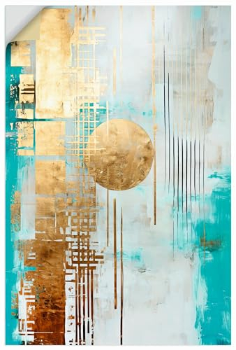 ARTland Wanddeko Wandtattoo selbstklebende Vinylfolie 80x120 cm Loft Deko Modern Abstrakt Himmel Sonne Gold Harmonie U5EN