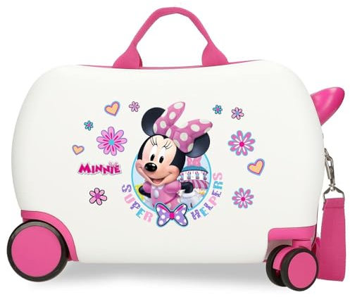 Disney Joumma Minnie-Helper-Kabinenkoffer, Kinderkoffer, aus ABS, einem robusten Material, Vier multidirektionale Doppelrollen, seitlicher Kombinationsverschluss, Helpers, Kinderkoffer