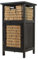 DARO DEKO Holz und Seegras Schrank mit Kiste 33 x 62cm schwarz braun Beistell-Schrank Nachttisch Regal