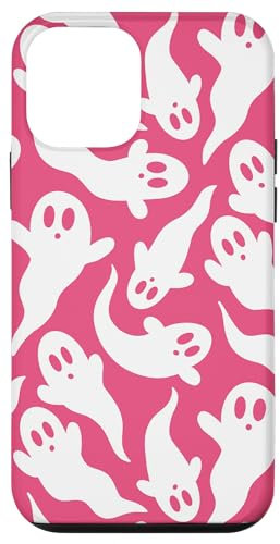 iPhone 12 mini Hot Pink Ghost Pattern Cute Ghosts Viral Halloween Trend Case
