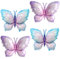 XXL Schmetterling Folienballon, 4 Stück Schmetterling Luftballon, Blau und Lila Schmetterlinge Ballon, Schmetterlinge Feen Deko für Mädchen Geburtstag Feste Baby Shower Hochzeit