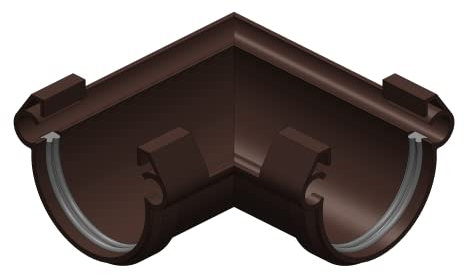 4Home&Garden | Eckverbinder Universal Außenecke Innenecke 90° | Kunststoff PVC Farbe Braun | Dachrinnensystem 60 mm Typ250 Fallrohr DN 60
