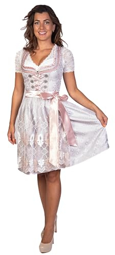Trachtl - Midi Dirndl Alissa Trachtenkleid Dirndl Damen 2. TLG- Set Trachtenkleid in 3 Farben und Schürze