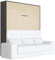 SMARTBett Schrankbett M1 180x200 Vertikal Anthrazit/Kaiserberg Eiche inkl.Weiss Sofa
