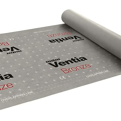 Decket Unterspannbahn Ventia Bronze 130 g/m² für Dach, diffusionsoffen | wasserdichte, UV-beständige Dachfolie; zum Feuchtigkeitsschutz; Dachbahn; Unterdeckbahn; 75 m² 2 Klebekanten