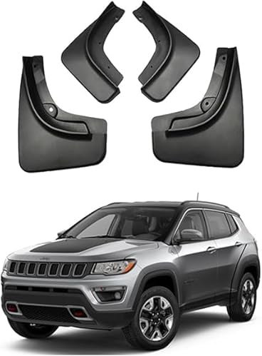 SONGGM Parafanghi Auto 4 Pezzi per Jeep Compass 2017-2024 1.4t, paraspruzzi Anteriori Posteriori antispruzzo, Accessori Esterni Auto