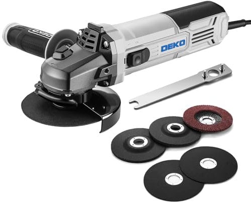 Smerigliatrice Angolare Elettrica Professionale 900W - Ø 115 mm Disco - DEKOPRO 12000 RPM Smerigliatrice per Taglio/Smerigliatura su Metallo, Legno e Muratura - Multiutensile per Fai da te e Officina
