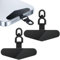 GYHWOFUL 2 Edelstahl Handy Lanyard Pads - Handykette Universalpads - Tragbar Telefon Halteband Patch - Dünn und Leicht - Multifunktionales Handytasche Patch (Schwarz)
