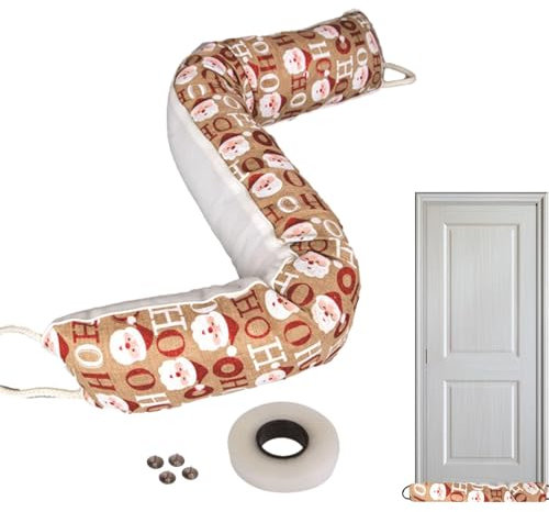Weihnachts-Tür-Zugluftstopper, Untertür-Zugluftstopper, 32-Zoll-Tür-Zugluftblocker mit Weihnachtsmotiv, Türschutz, Windblocker, Zugluftschutz, Geräuschstopper, Schallblocker für Lauten Wind